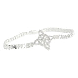 Pulsera Nudo De Bruja Diamantado Zirconias Plata S925 Plateado 6 Cm 20 Cm