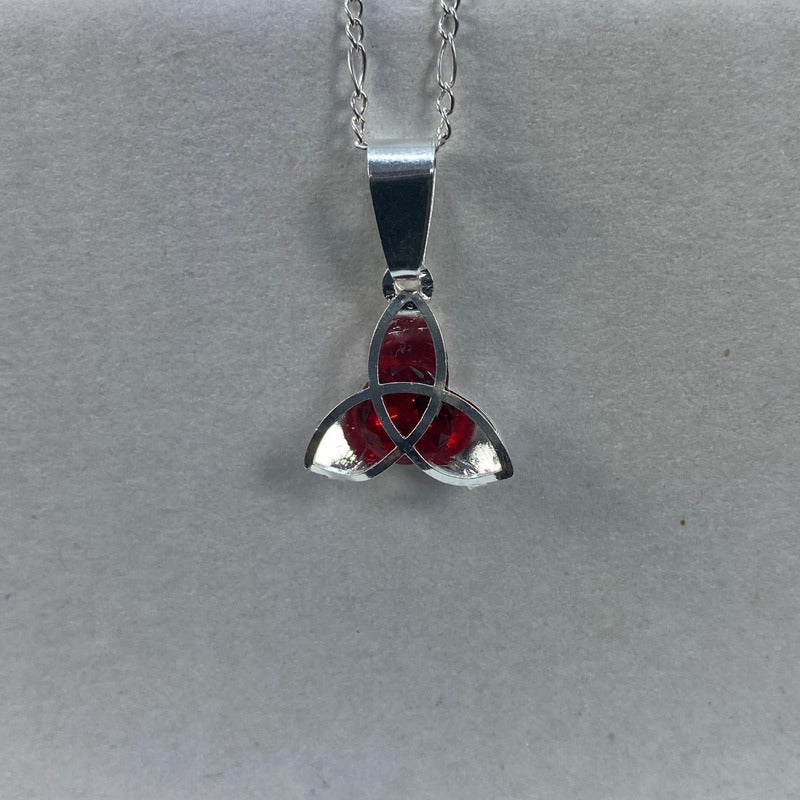 Dije Triqueta Zirconia Plata Solida 925 + Cadena Plata 925