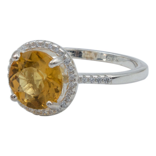 Anillo Mujer Promesa Amor Plata Berilo Certificado 2.14ct - Amarillo - 8