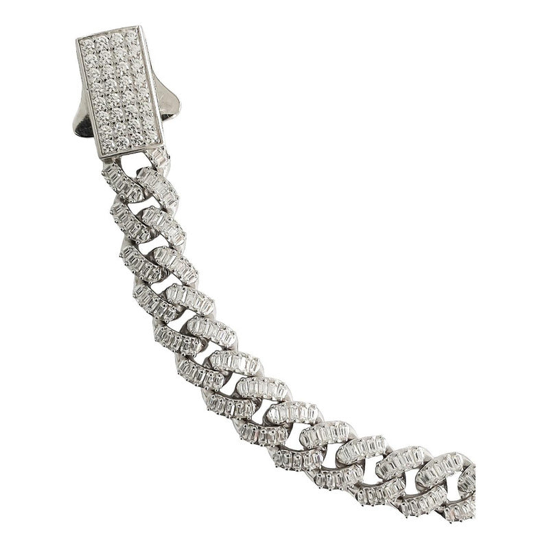 Pulsera Cubana Hombre Zirconias Piedra Made In Thailand S925
