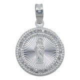 Dije Medalla Diamantada San Judas Zirconias Plata 925 1.6 Cm