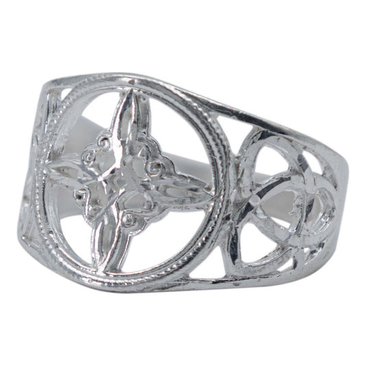 Anillo Grande Nudo De Bruja Triqueta Hombre Mujer Plata 925