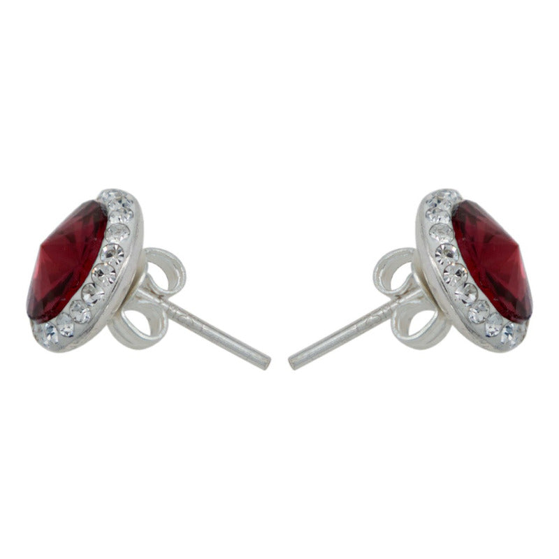 Juego Grande Cristal Dije Arete Cadena Mujer Regalo Plata925