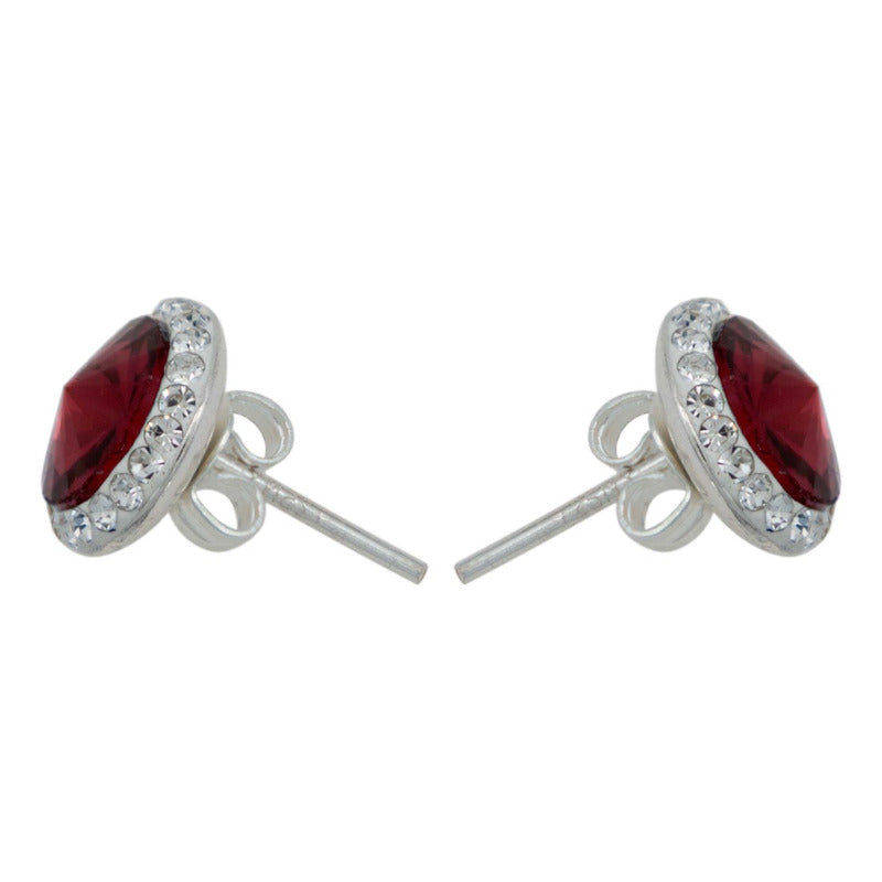 Juego Grande Cristal Dije Arete Cadena Mujer Regalo Plata925