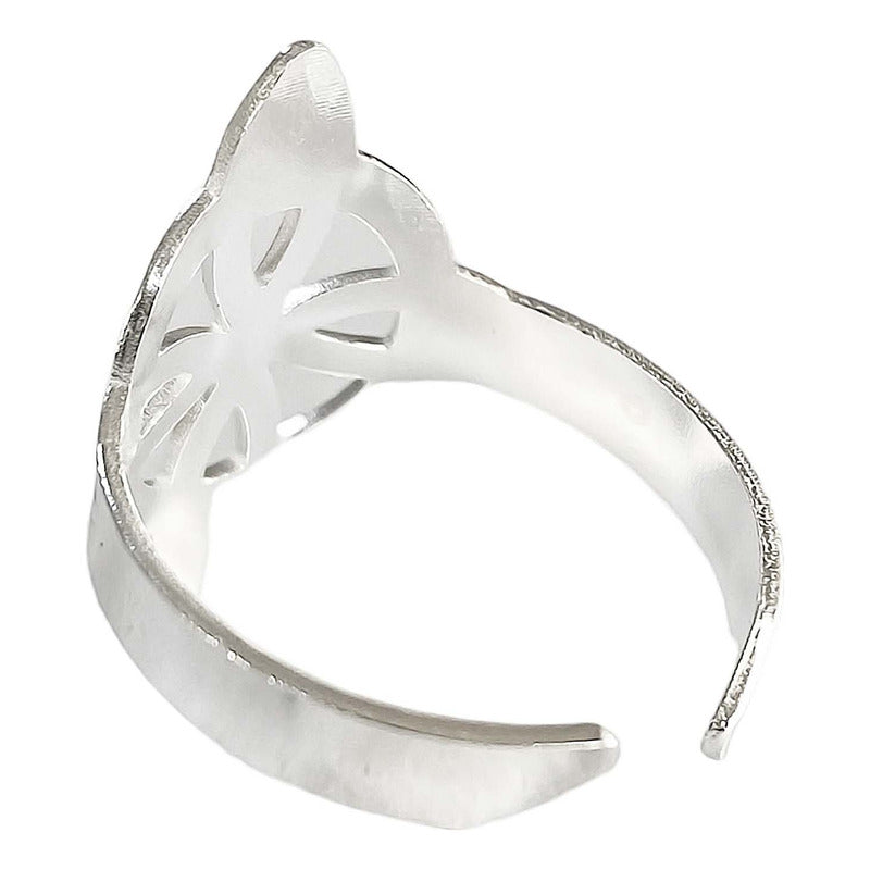Anillo Ajustable Nudo De Bruja A Laser Plata Solida 925