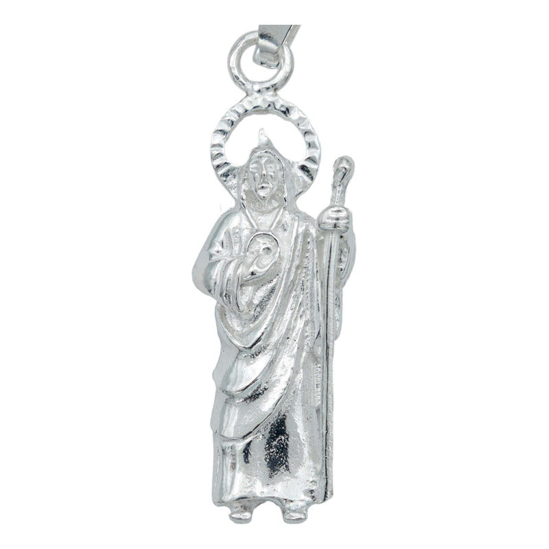 Dije San Judas Tadeo Mediano Liso Plata Solida Ley 925
