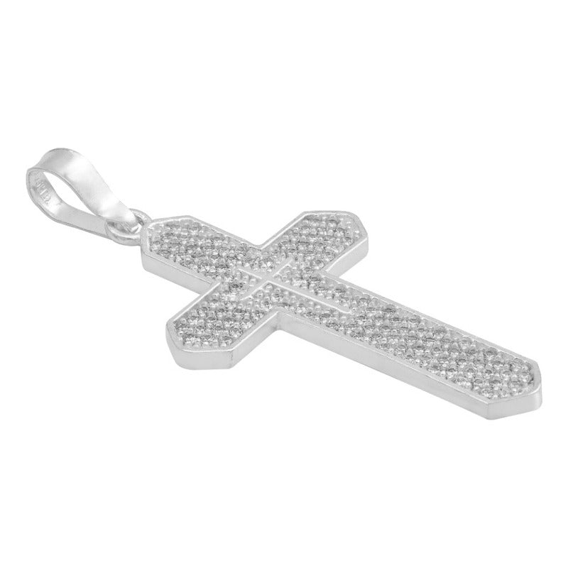 Dije Cruz Zirconias Hombre Mujer Regalo Plata 925 4.5 Cm