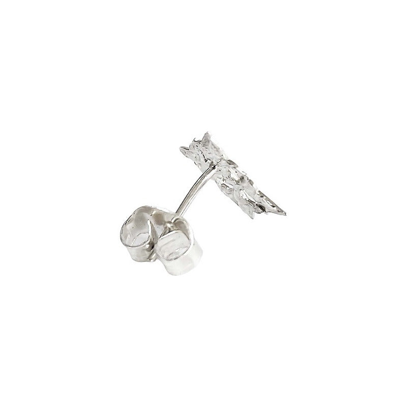 Aretes Broquel Pendiente Nudo De Bruja Liso Plata Ley 925