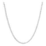 Cadena Cubana Cerrada Lisa Hombre Mujer Plata 925 50cm X 4mm Plateado