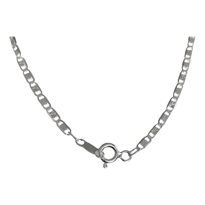 Cadena De Plata 925 Marinera Estrella Diamantada 45cm X 2mm