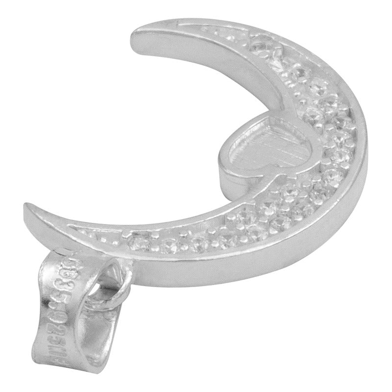 Dije Luna Corazón Zirconias Amor Regalo Mujer Plata 925