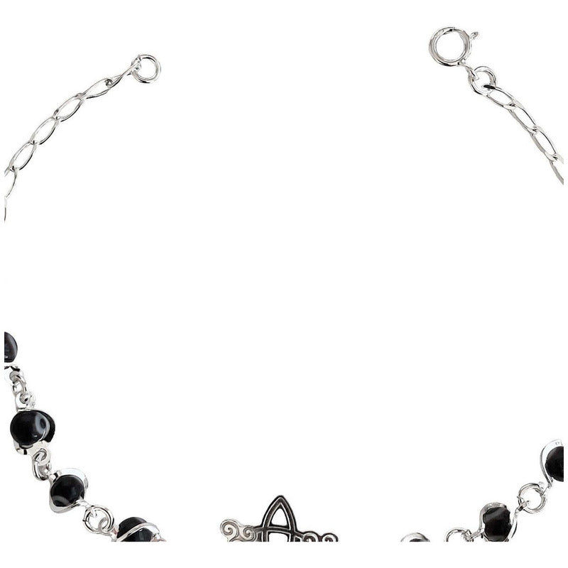 Pulsera Ajustable Nudo De Bruja A Laser Ojo Turco Plata 925