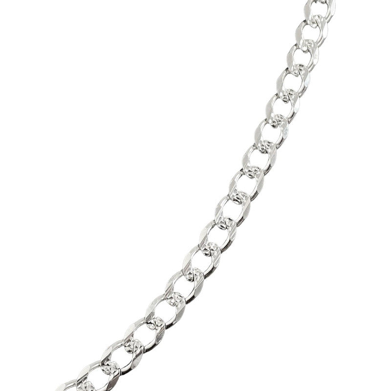 Cadena Cubana Diamantada Barbada Hombre Plata925 60cm X 5mm