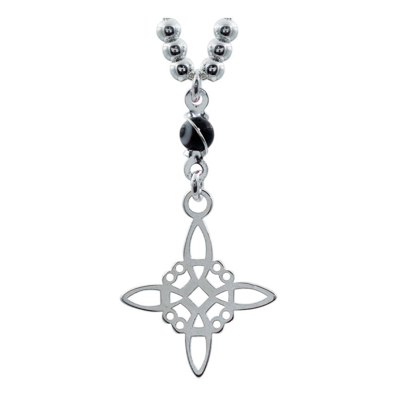 Gargantilla Ajustable Nudo De Bruja Ojo Turco Plata 925