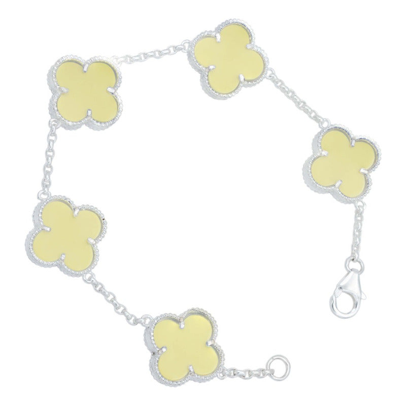 Pulsera Trebol Esmaltado Regalo Hombre Mujer Plata 925