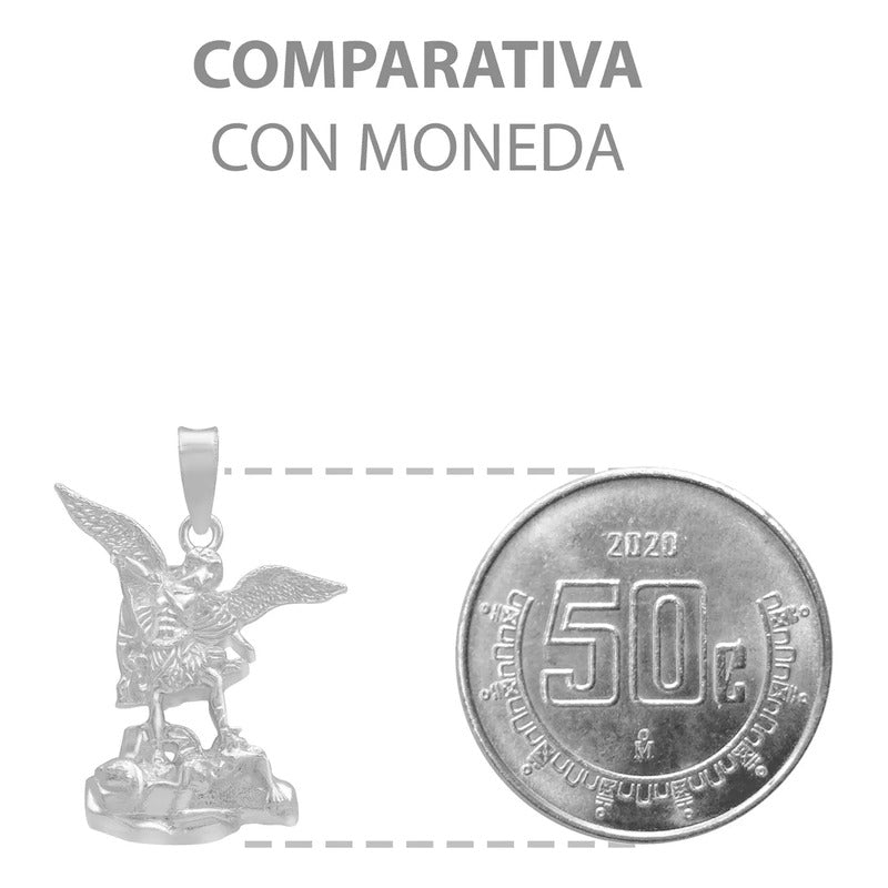 Dije Mini San Miguel Arcangel Niños Liso Plata Ley 925 Plata