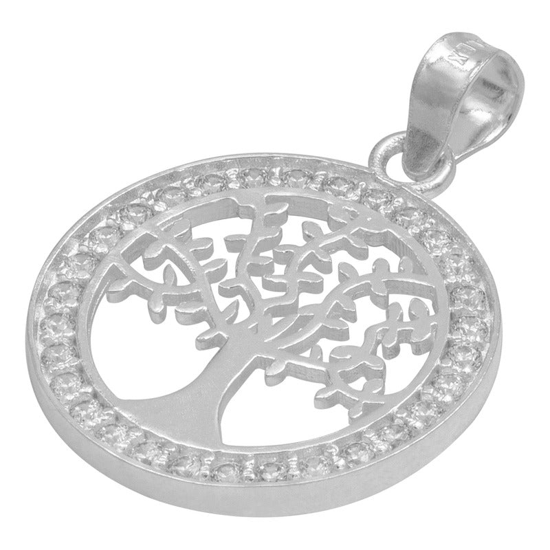 Dije Medalla Árbol De Vida Zirconias Mujer Regalo Plata 925