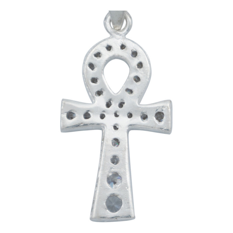 Dije Cruz Egipcia Ankh Llave De La Vida Zirconias Plata 925