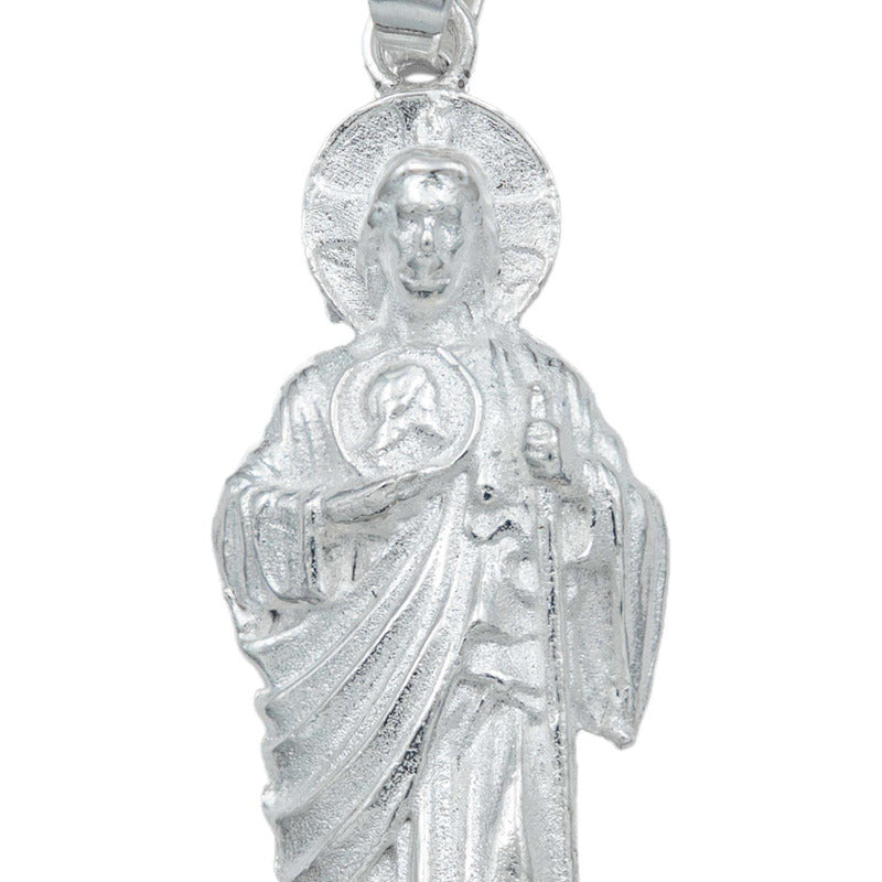 Dije Liso Troquel San Judas Detallado Plata 925 5 Cm