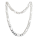 Cadena Gruesa De Plata 925 Hombre Fígaro 3x1 60 Cm X 6 Mm