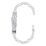 Esclava Pulsera San Judas Zirconia Figaro 3x1 Plata 925 5 Mm