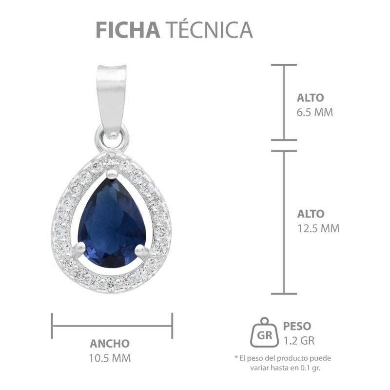 Dije Gota Zirconias Amor Mujer Regalo Joyería Moda Plata 925