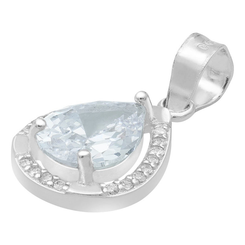 Dije Gota Zirconias Amor Mujer Regalo Joyería Moda Plata 925
