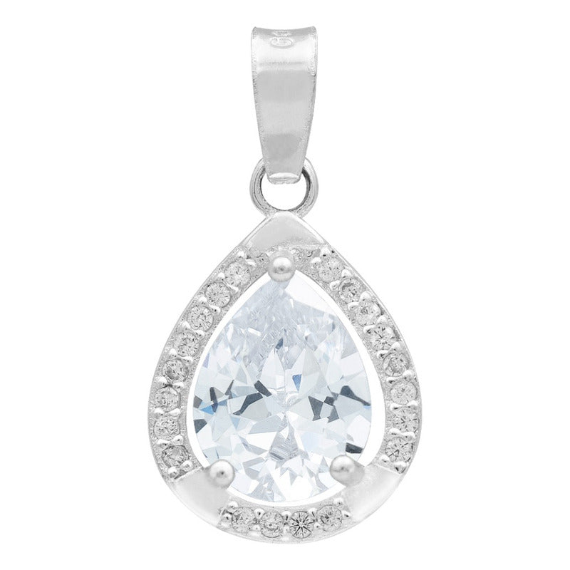 Dije Gota Zirconias Amor Mujer Regalo Joyería Moda Plata 925