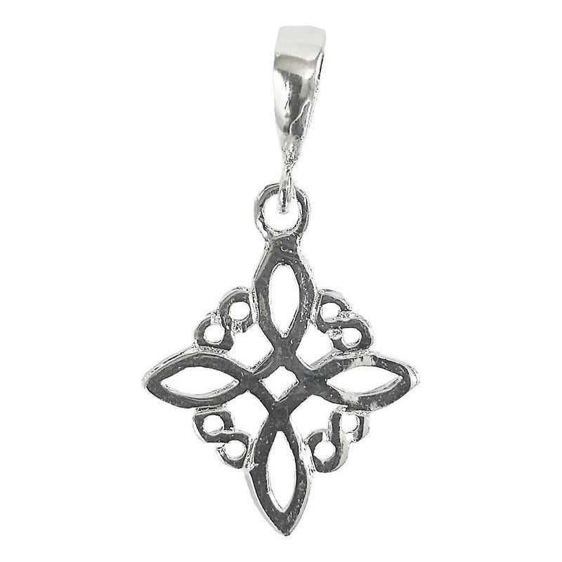 Dije Nudo De Bruja Artesanal Liso Plano Chico Plata Ley 925