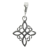 Dije Nudo De Bruja Artesanal Liso Plano Chico Plata Ley 925
