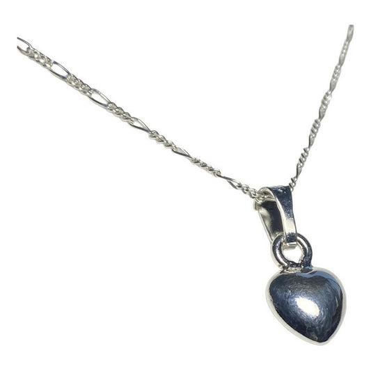 Collar Corazón Liso Mediano Amor Amistad Regalo Plata 925 52053