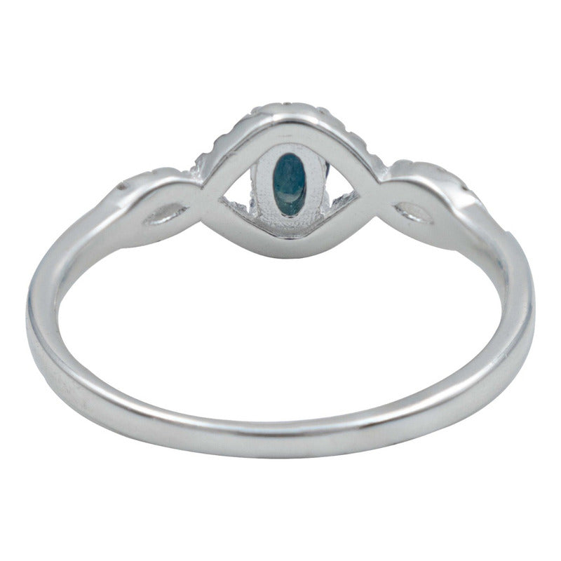 Anillo Promesa Compromiso Plata Fina 925 Zafiro Certificado