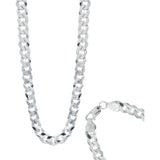 Cadena Cubana Gruesa Cerrada Hombre Plata 925 70 Cm X 7 Mm