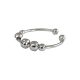 Anillo Ajustable Antiestres Ansiedad Perlas Movibles S925
