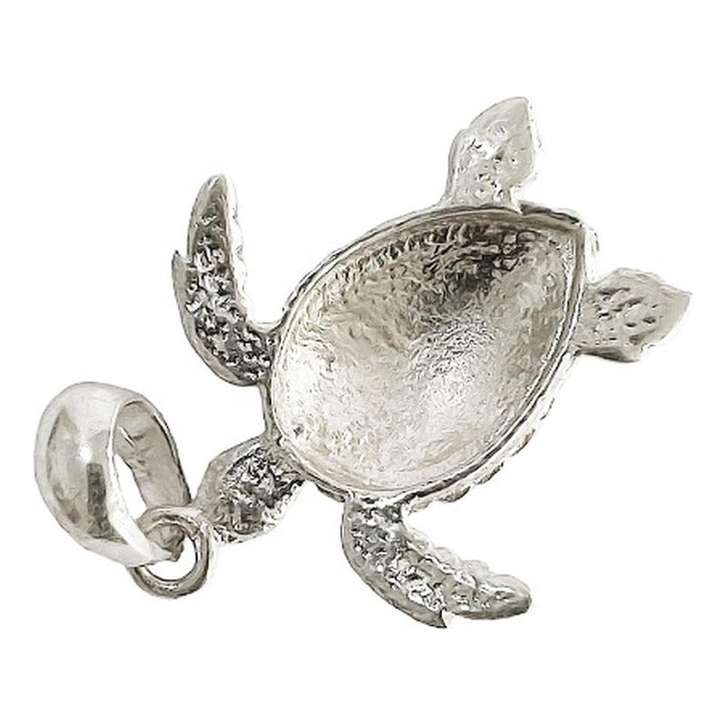 Dije Tortuga Con Piedra Natural Tallada De Plata Solida 925