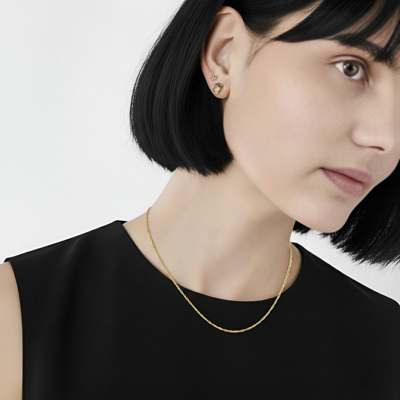 Cadena Singapur Mujer Dama Regalo Oro 10k 45 Cm X 1 Mm 1g - Amarillo