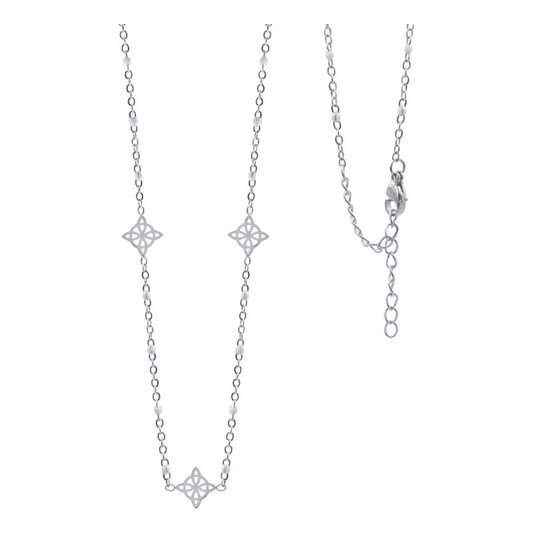 Collar Nudo De Bruja Esotérico Bolita Acero Inoxidable Mujer Blanco