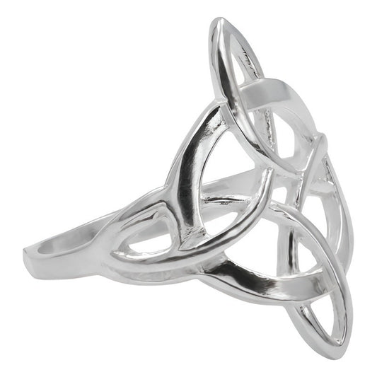 Anillo Nudo De Bruja Celta Liso De Plata Ley .925 Amuleto 9.5 Plateado