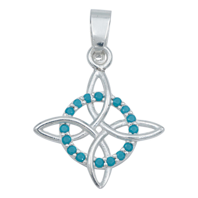 Dije Nudo Bruja Plata Solida 925 + Cadena 55 Cm Plata S925
