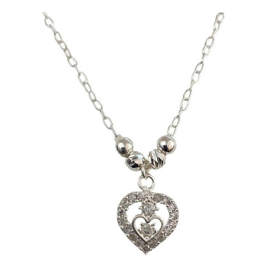 Collar Corazon Con Bolitas Amor Amistad Regalo Plata 925 - 52055
