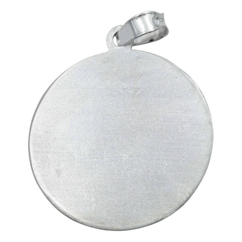 Medalla Diamantada Chica San Judas Tadeo Plata 925 2.1 Cm Plateado