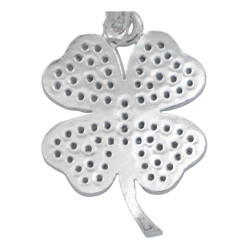 Dije Trebol Corazón Mujer Amor Regalo Primavera Plata 925 Blanco