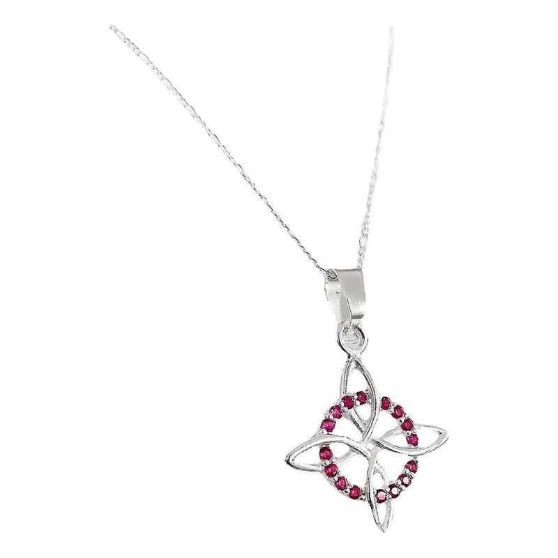 Dije Nudo Bruja Plata Solida 925 + Cadena 45 Cm Plata S925