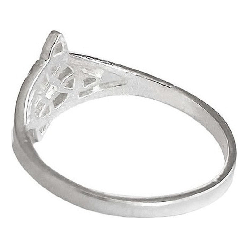 Anillo Nudo De Bruja Con Zirconia De Color Plata Solida 925