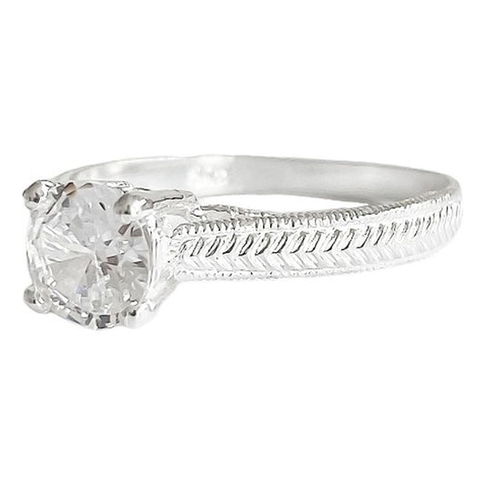 Anillo De Compromiso Promesa Boda Corona Plata Ley .925