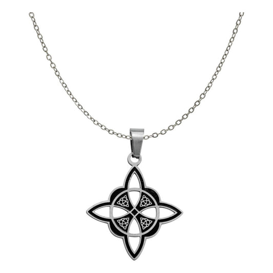 Collar Nudo De Bruja Triqueta Acero Inoxidable Regalo Cadena