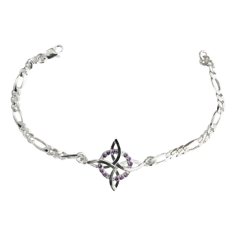 Pulsera Ajustable Nudo De Bruja Varios Colores En Plata 925