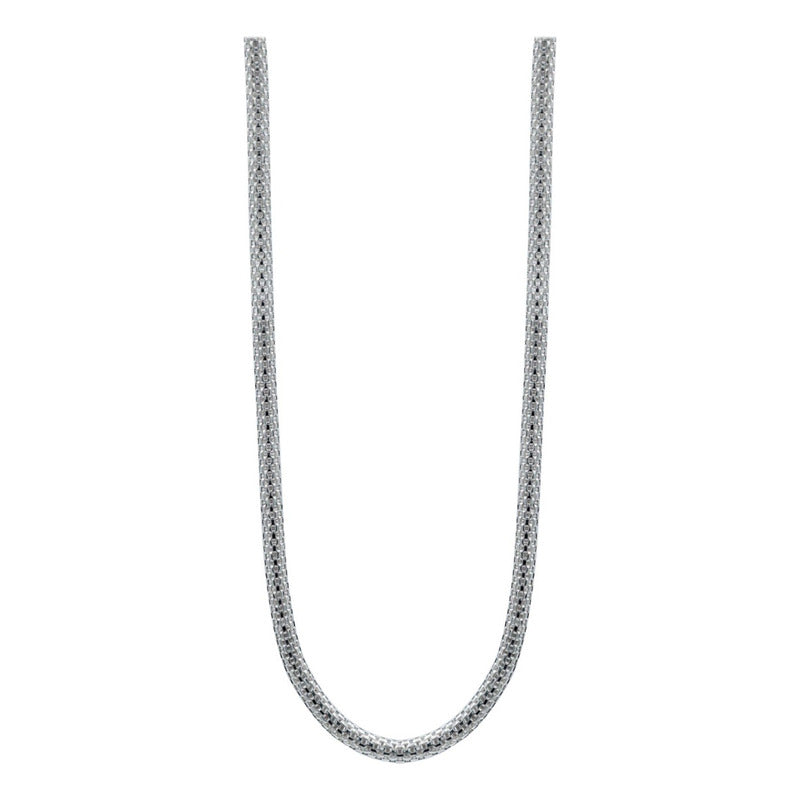 Cadena Tejido Malla Hombre Mujer Plata 925 60 Cm X 4 Mm