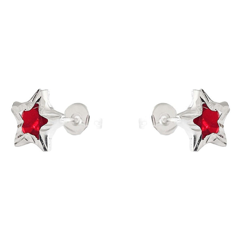 Juego Estrella Piedra Amor Regalo Mujer Promesa Plata 925
