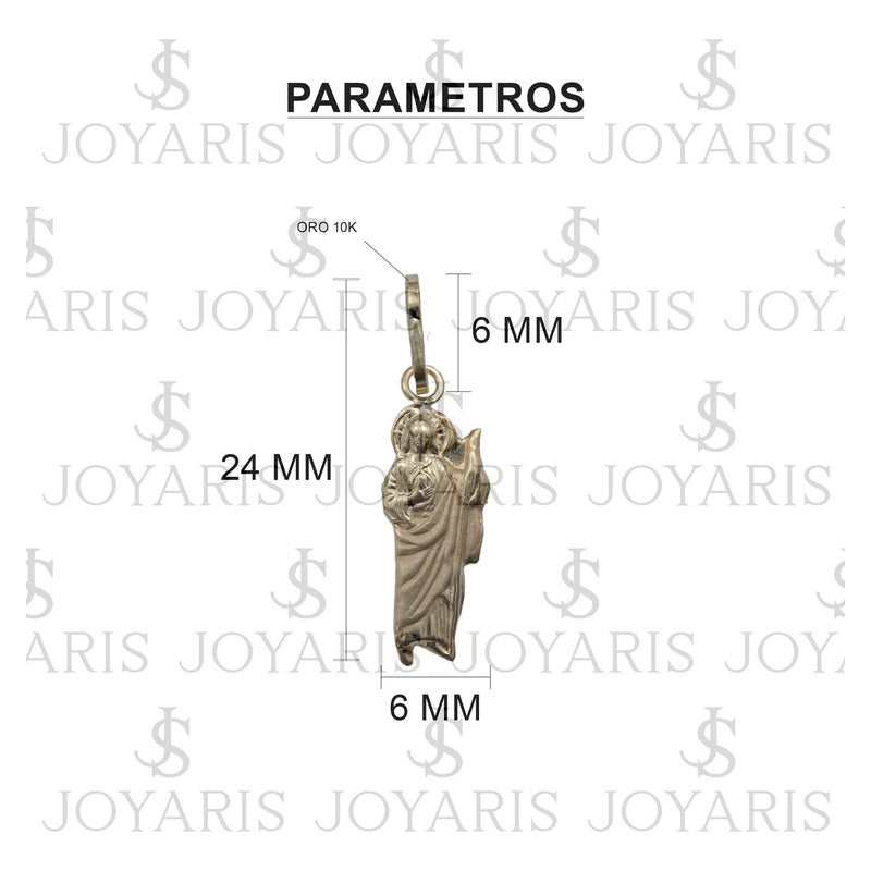 Dije Chico San Judas Liso Mujer Regalo + Cadena Oro 10k